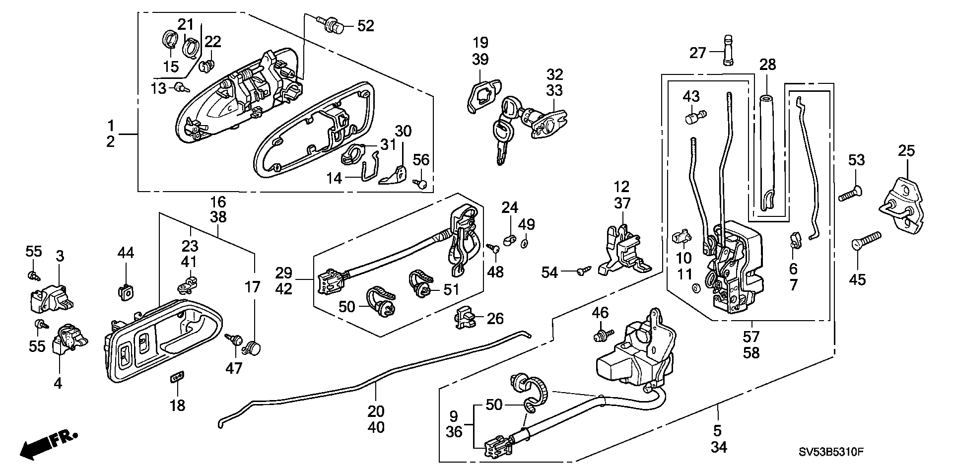 Diagram FRONT DOOR LOCKS for your 2003 Honda Accord Coupe   