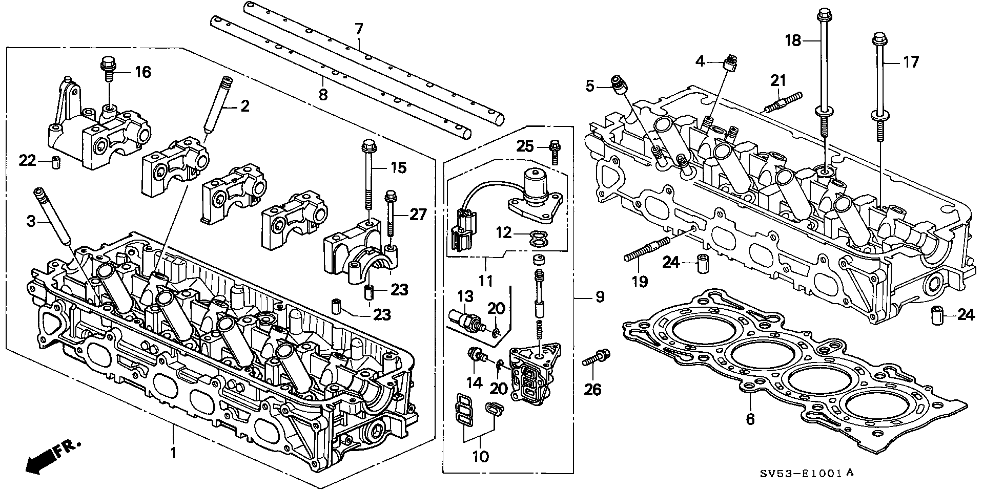 Diagram CYLINDER HEAD (2) for your 1996 Honda