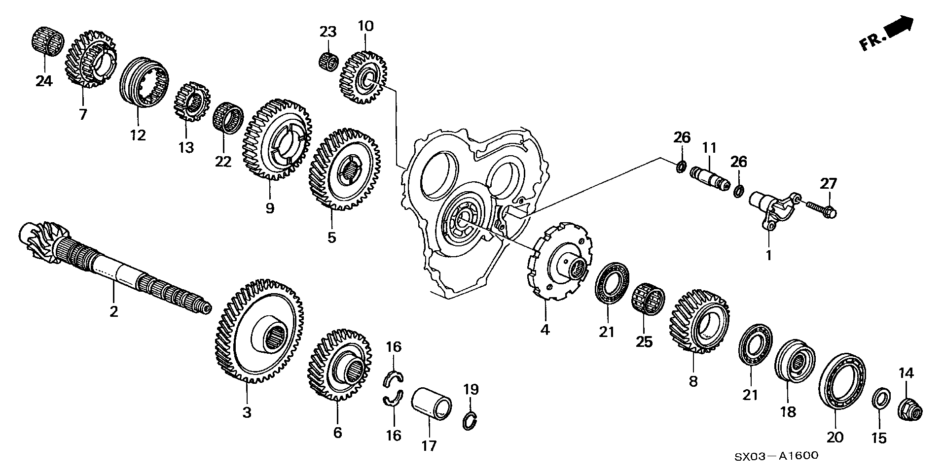 Diagram COUNTERSHAFT (2.3L) for your 2008 Honda Accord Coupe   