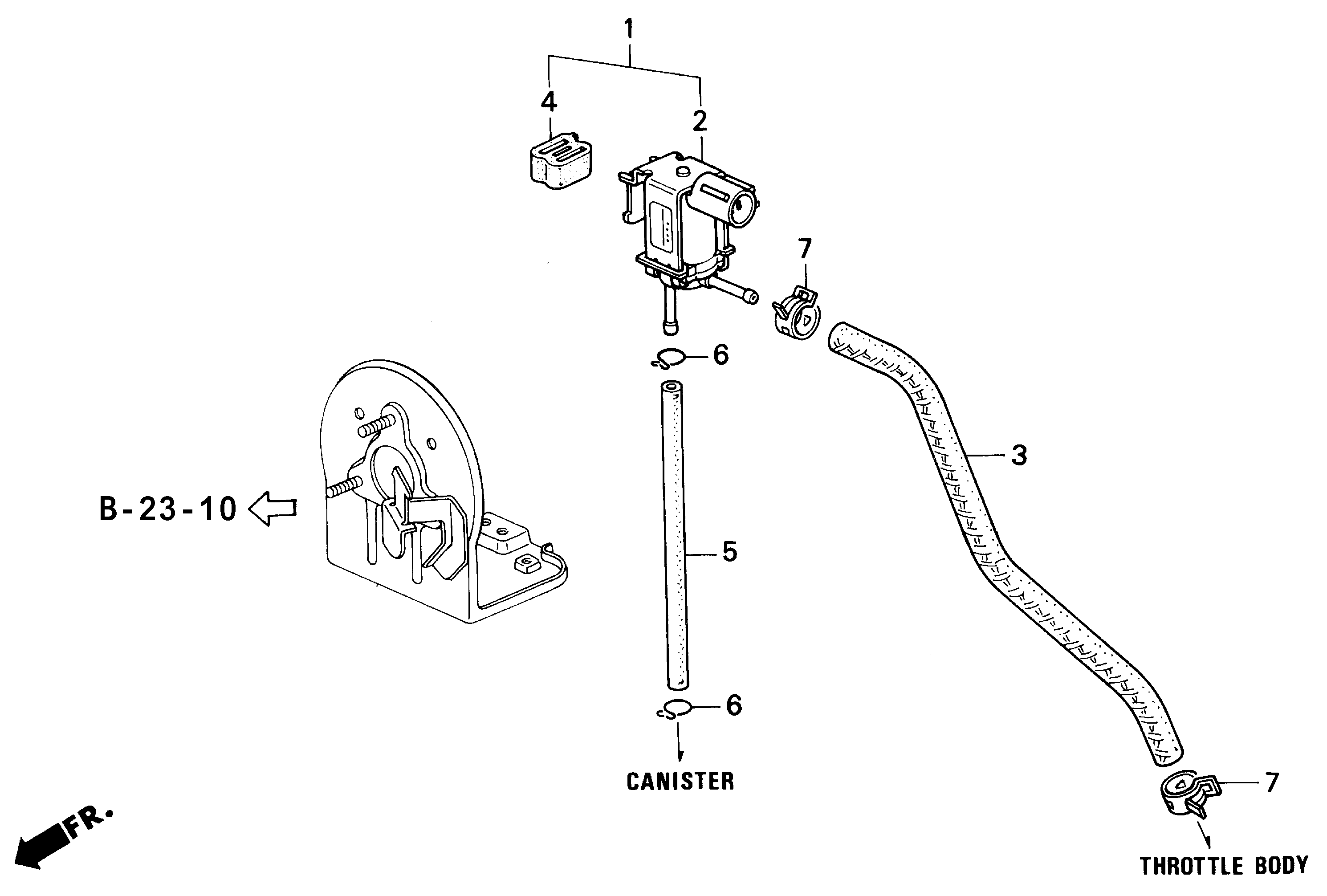 Full size assembly image of PURGE CONTROL SOLENOID VALVE ('95) (1/1)