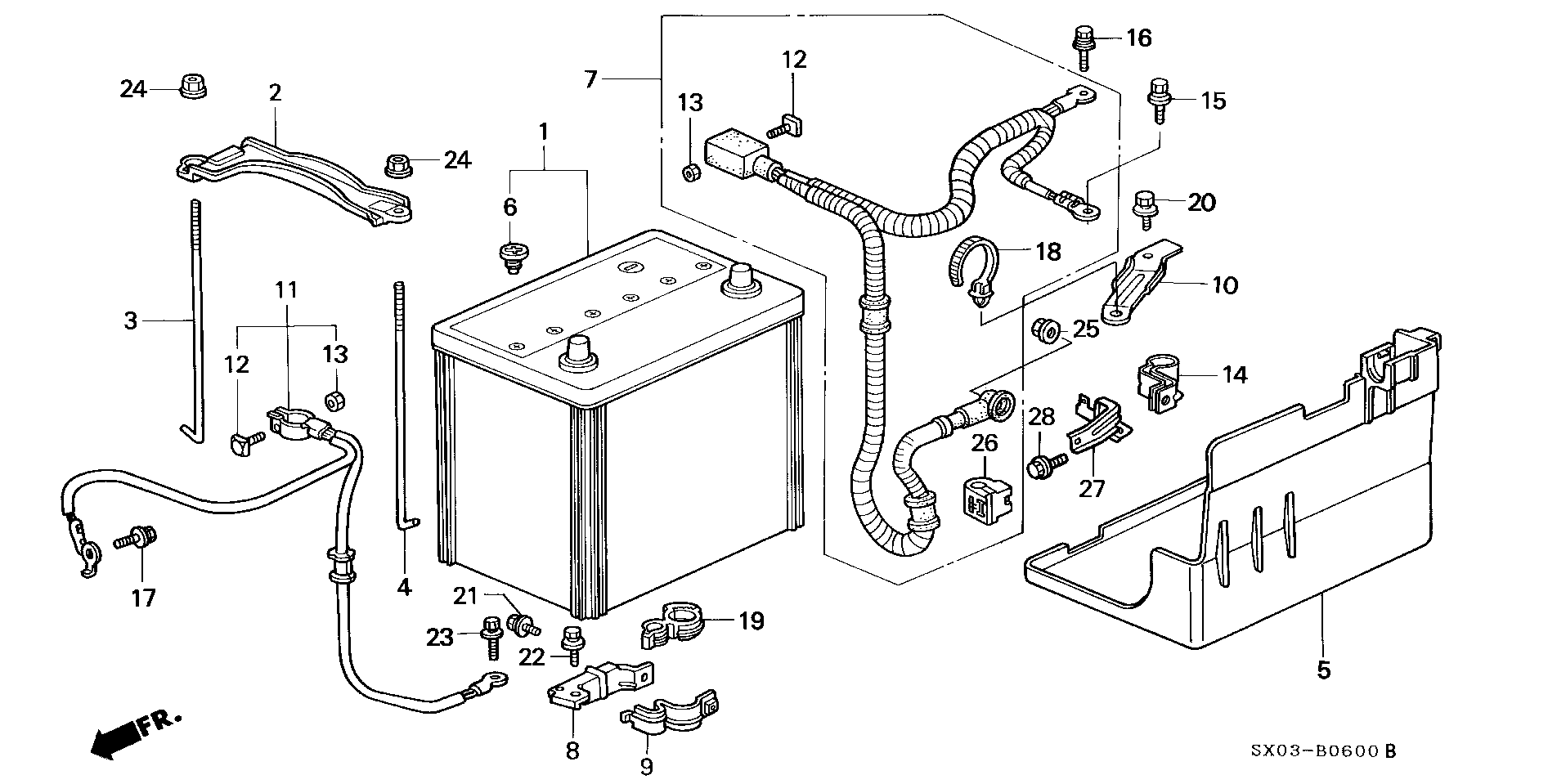 Diagram BATTERY for your Honda Odyssey  