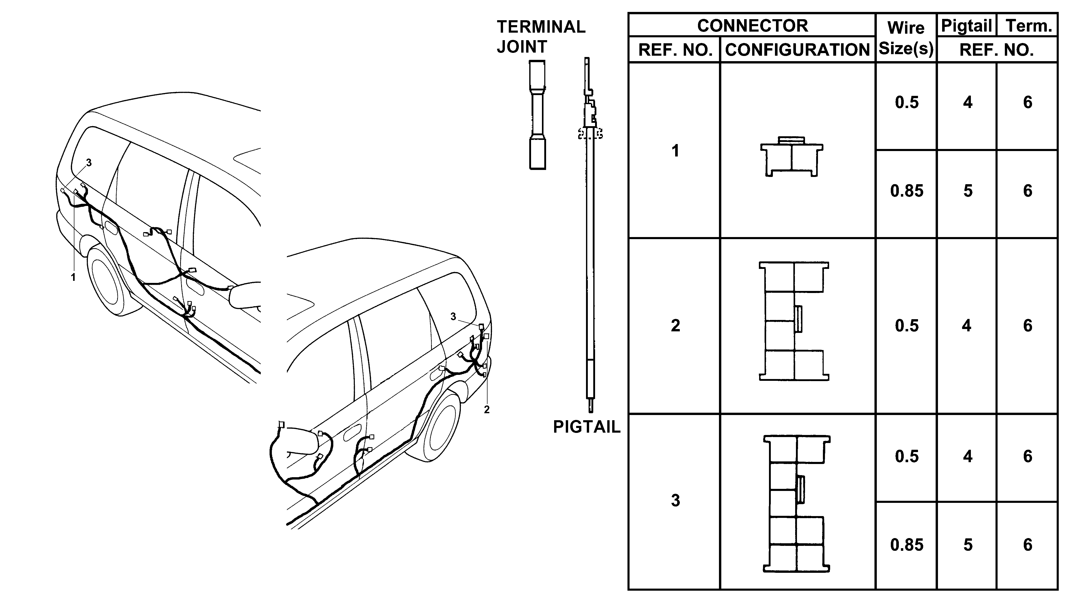 Full size assembly image of ELECTRICAL CONNECTORS (RR.) (1/1)