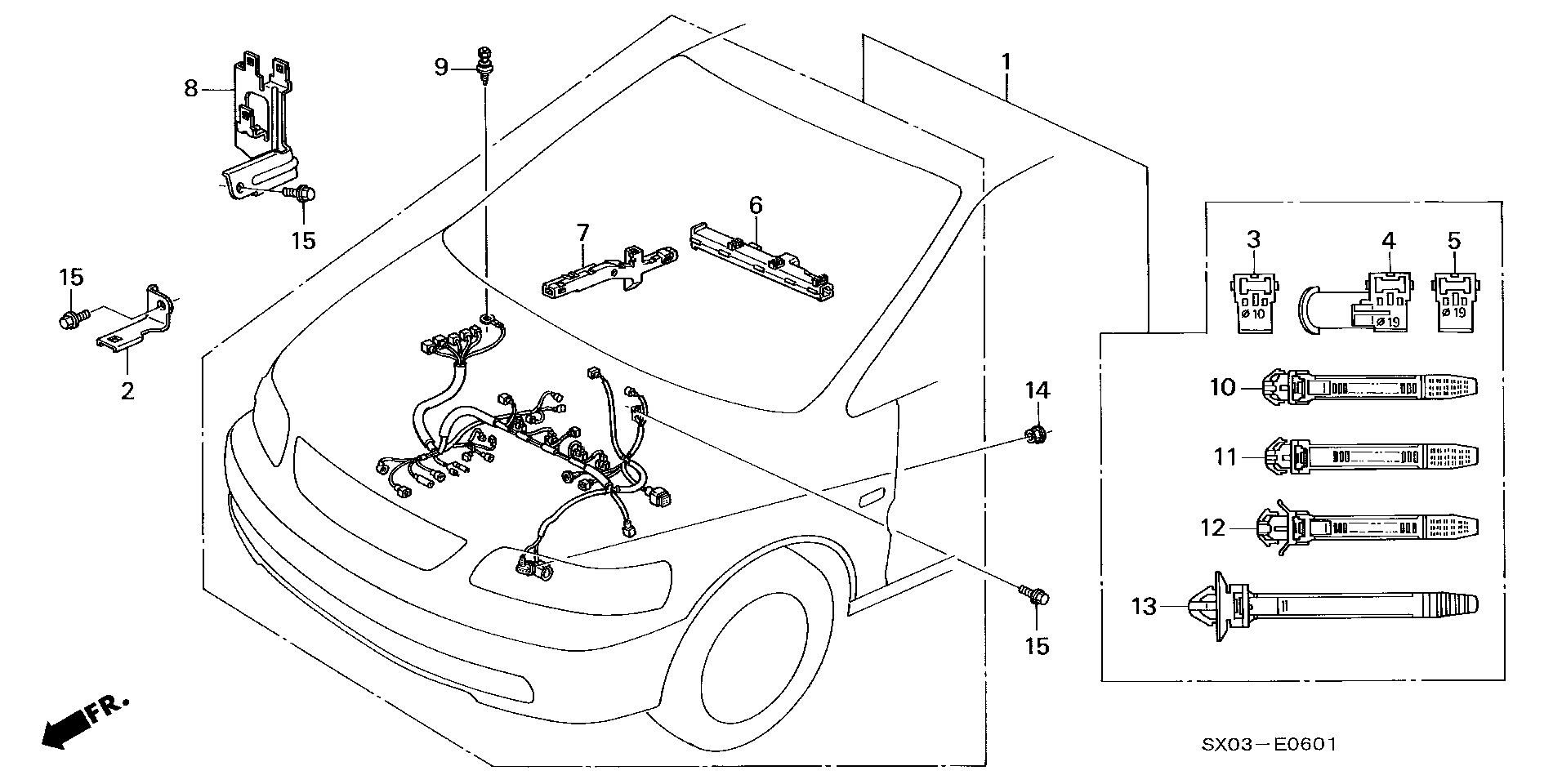Full size assembly image of ENGINE WIRE HARNESS (2.3L) (1/1)