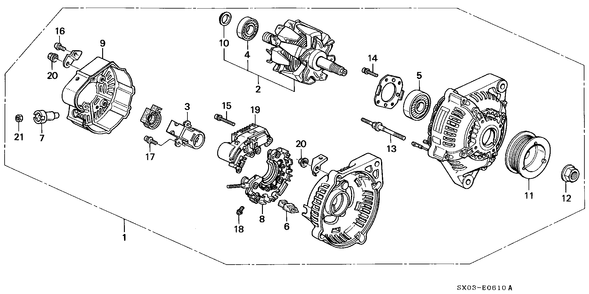 Full size assembly image of ALTERNATOR (DENSO) (1/1)