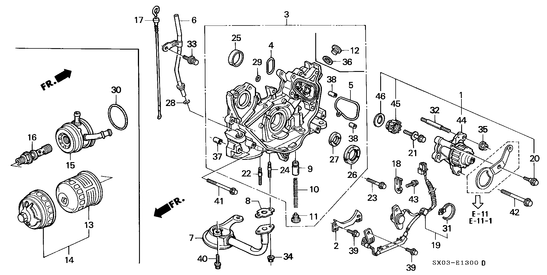 Diagram OIL PUMP@STRAINER for your 1996 Honda