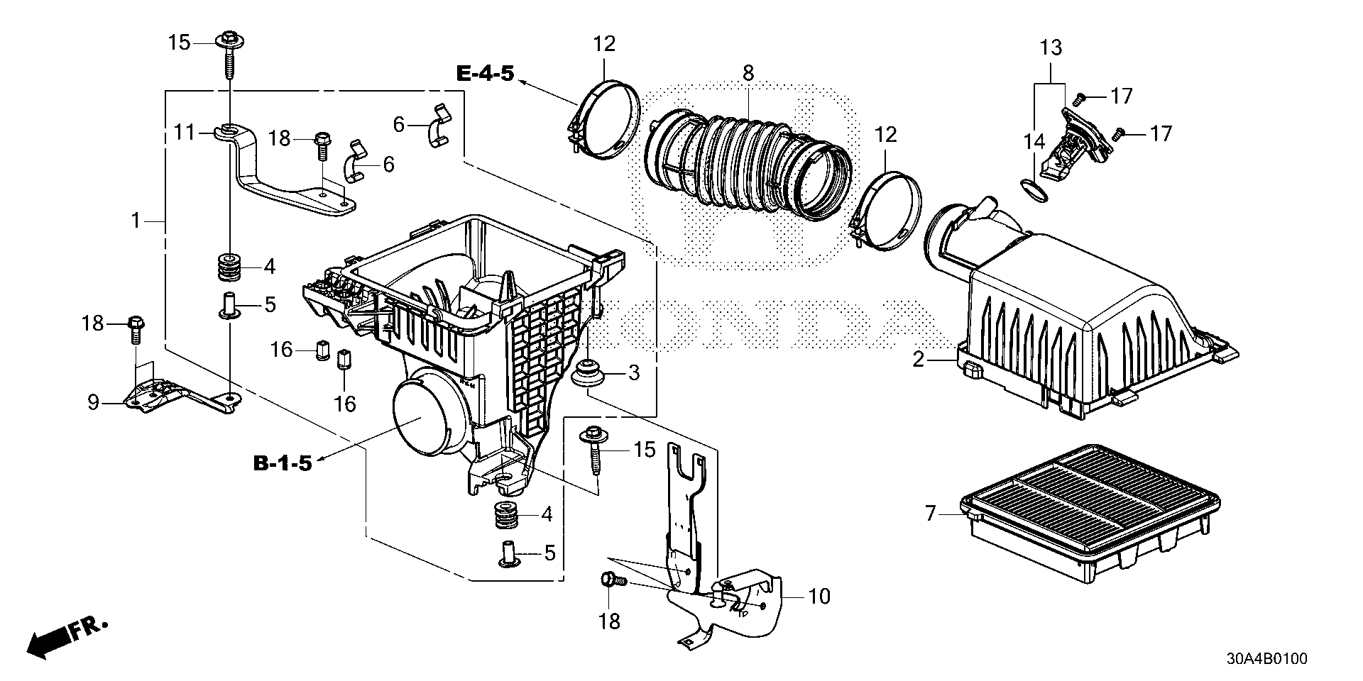 Diagram AIR CLEANER for your 1994 Honda Accord Coupe   