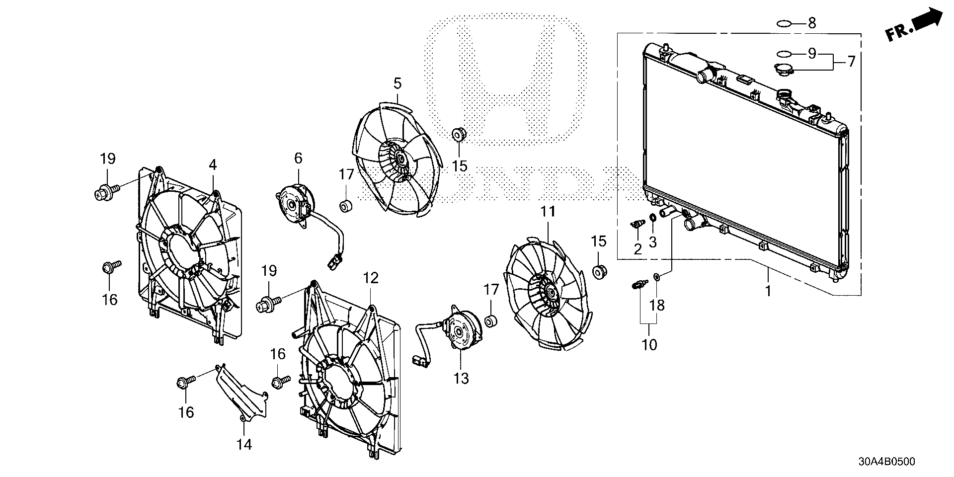 Diagram RADIATOR for your 2023 Honda Accord   