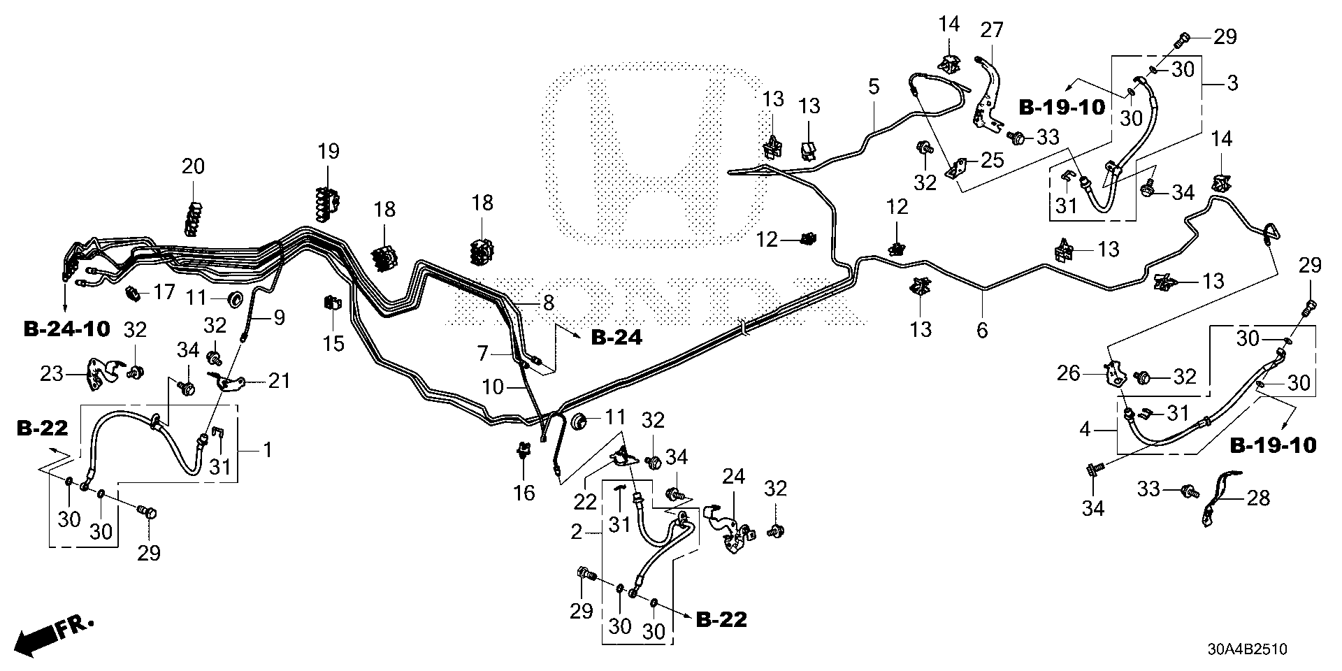 Diagram BRAKE LINES (VSA) for your 1992 Honda Civic Hatchback   