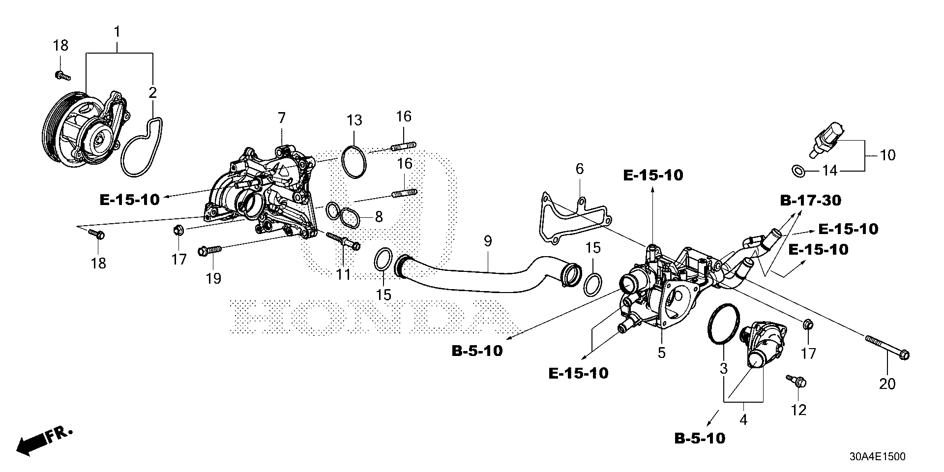 Diagram WATER PUMP for your 2024 Honda Accord   