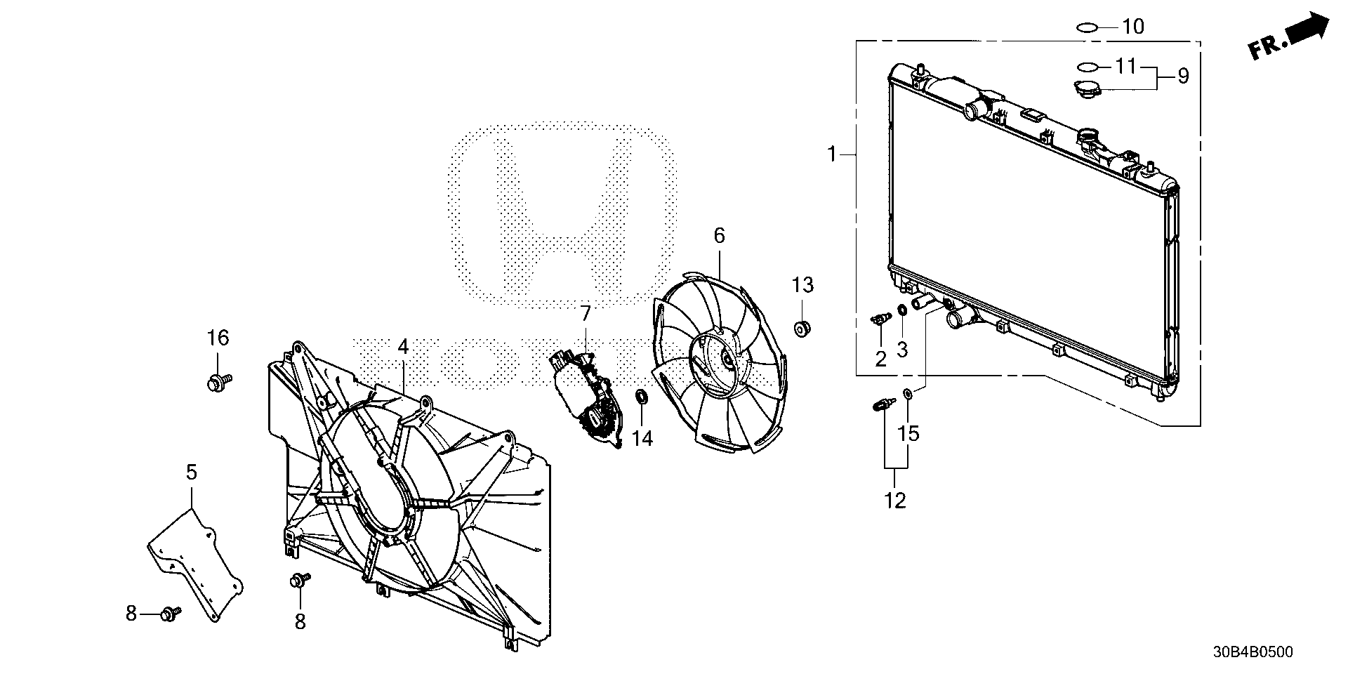 Diagram RADIATOR for your 2023 Honda Accord   