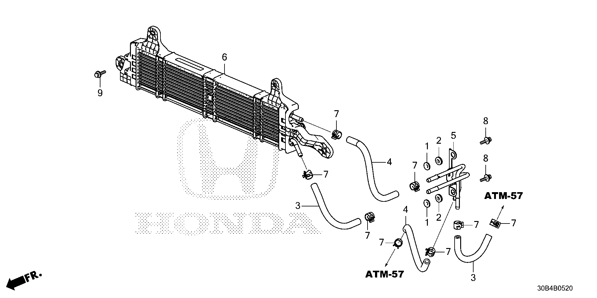 Diagram HEVF COOLER for your 1990 Honda Accord Coupe 2.2L AT LX 