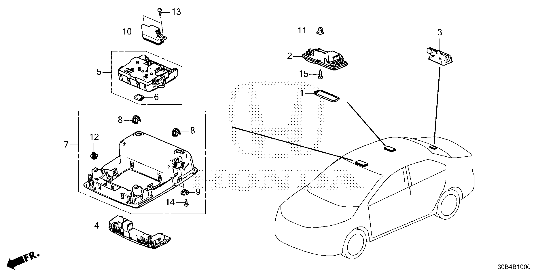 Honda Accord Light Assy., Trunk Room. Electrical, Interior - 34260-30a 