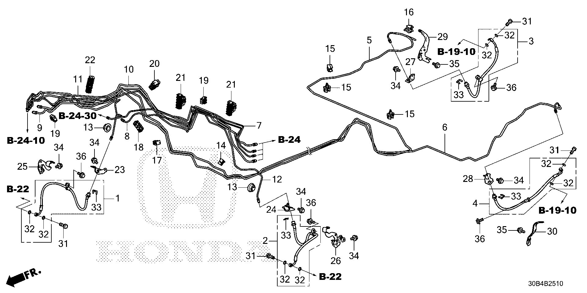 Diagram BRAKE LINES (VSA) for your 1988 Honda Civic Hatchback   