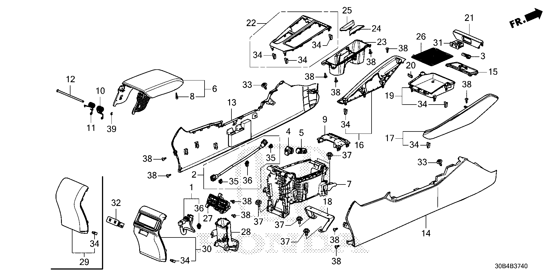 Diagram CONSOLE for your 1984 Honda Civic Hatchback   