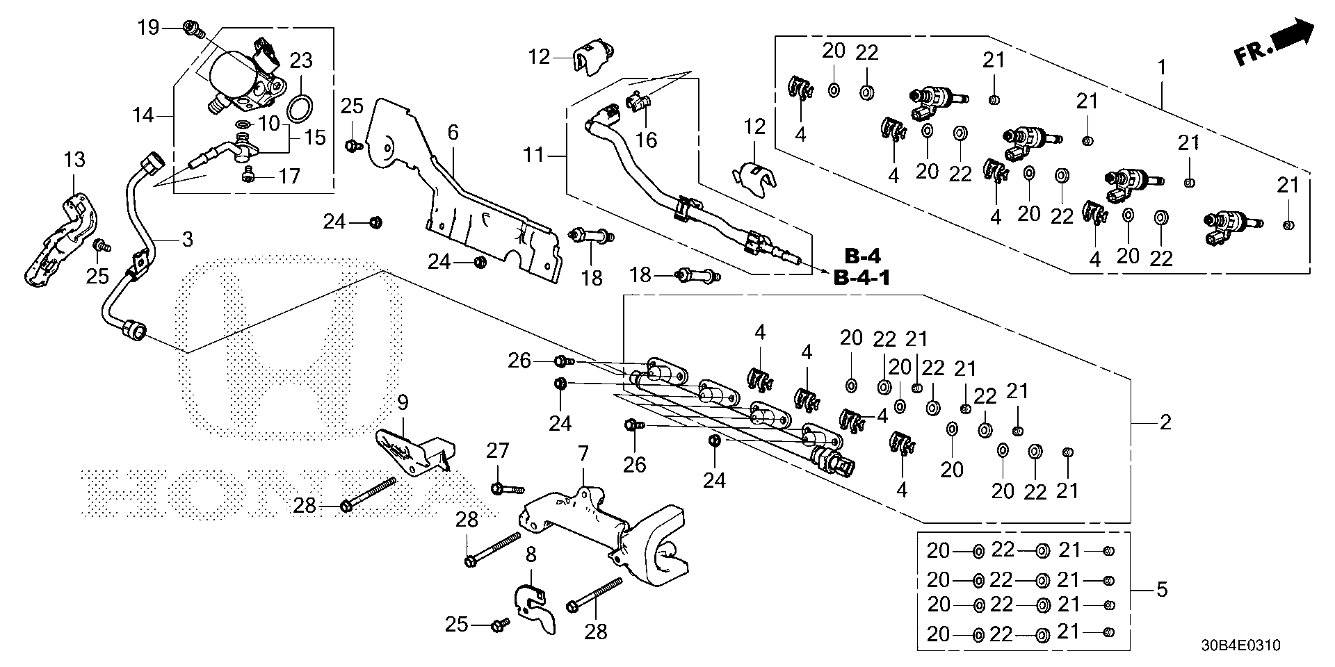 Diagram FUEL INJECTOR for your 1998 Honda CR-V   