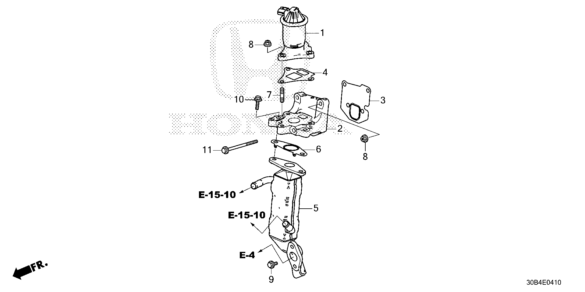 Diagram EGR VALVE for your 2000 Honda Civic Hatchback   