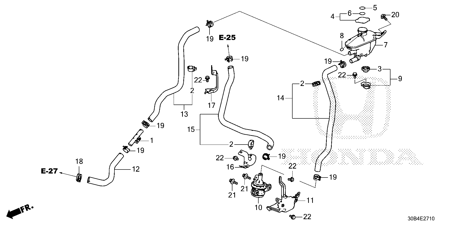 Diagram ELECTRIC WATER PUMP (PCU) for your 1990 Honda Accord Coupe 2.2L AT LX 