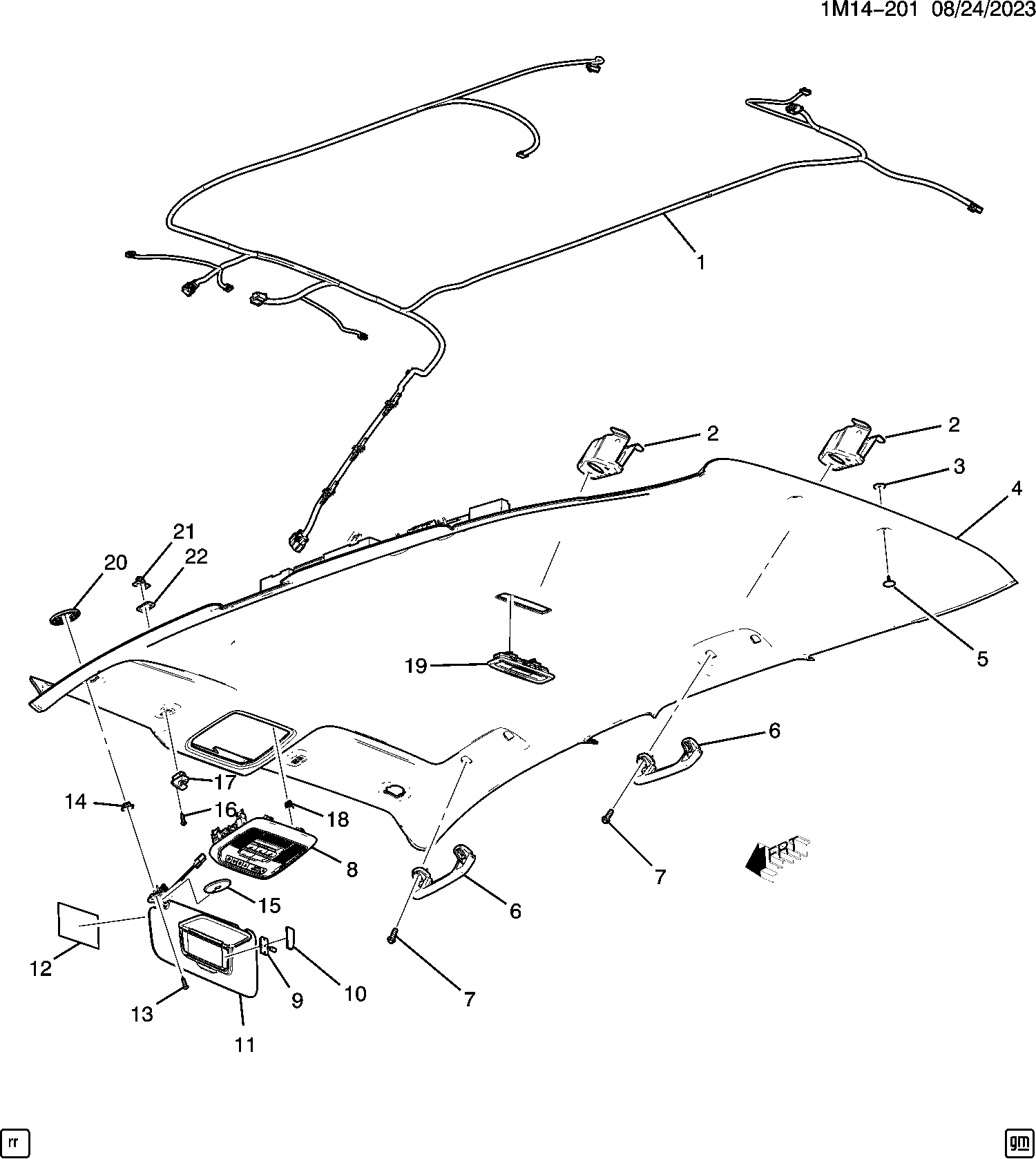 Diagram ROOF HEADLINER (2) for your Honda