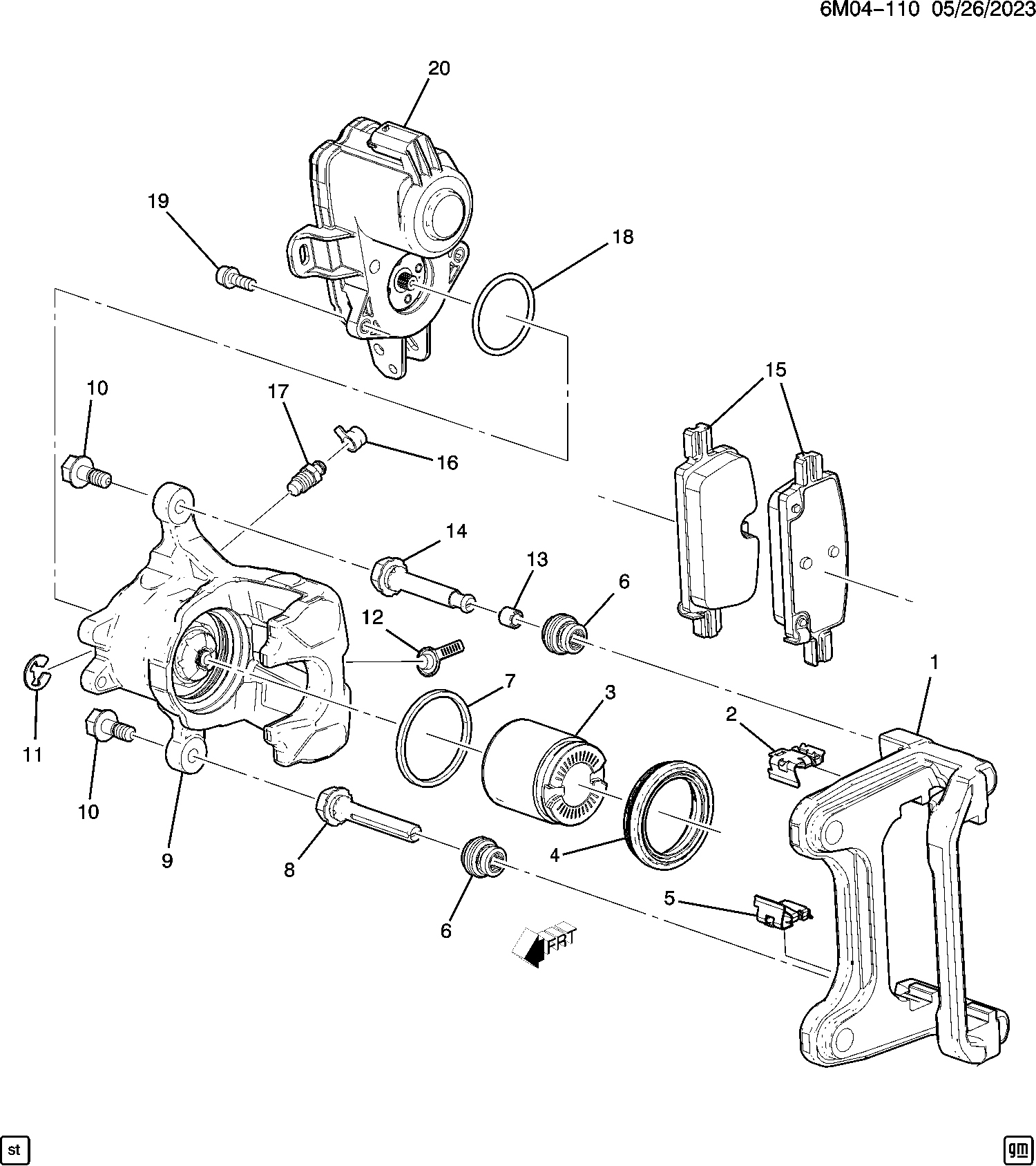 Diagram BRAKE CALIPER@REAR for your Honda