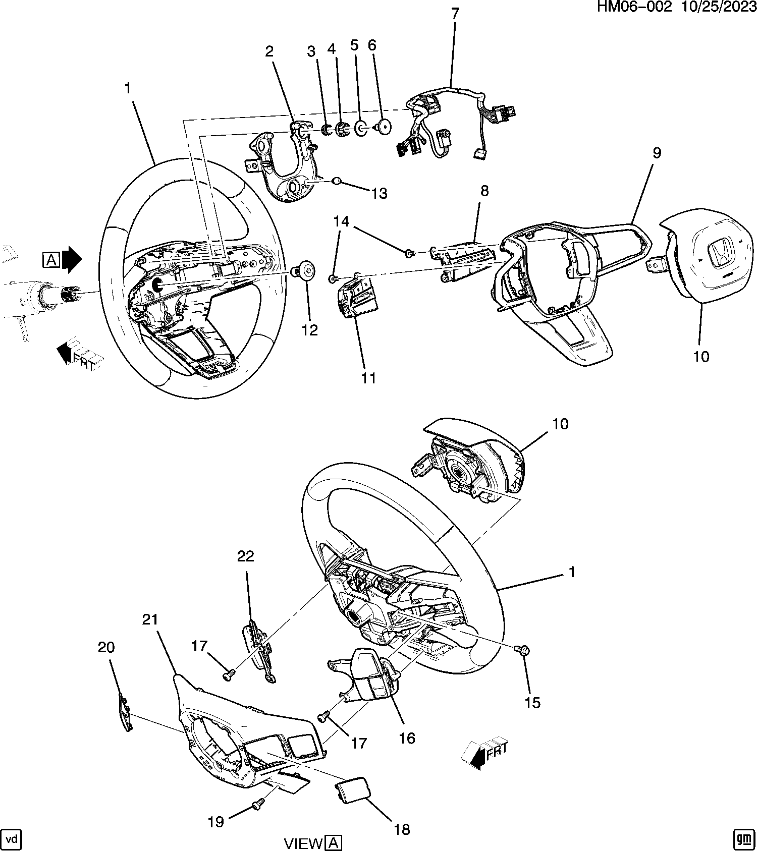 Diagram STEERING WHEEL (1) for your Honda