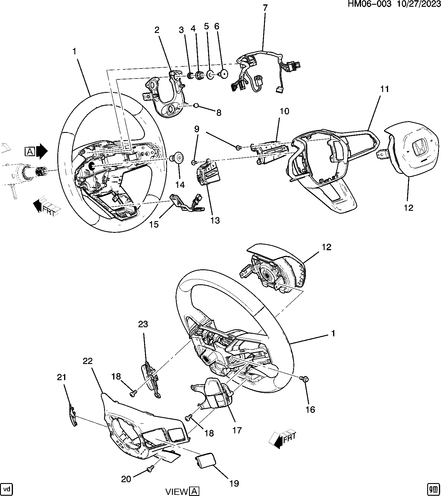 Diagram STEERING WHEEL (2) for your Honda