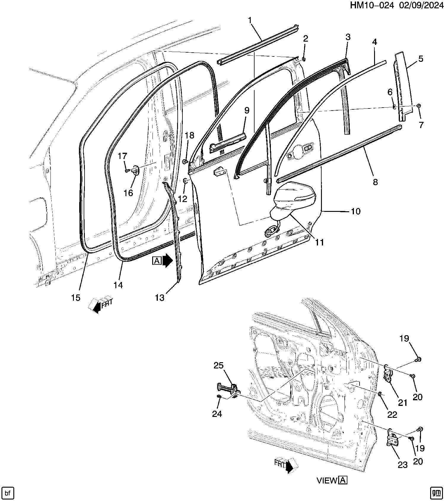 Diagram DOOR HARDWARE@FRONT PART 1 for your Honda