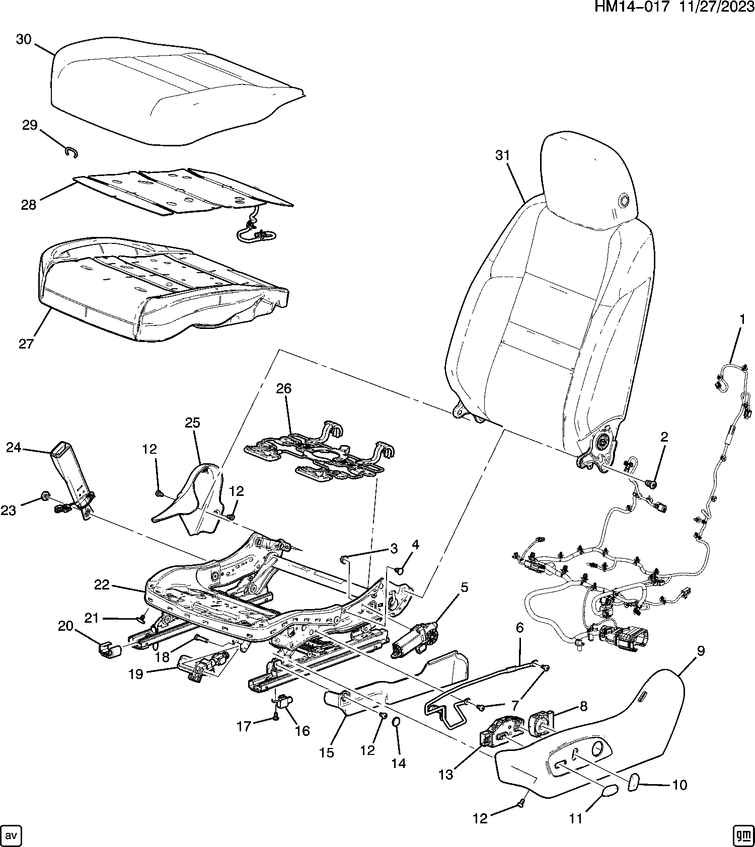 Diagram SEAT ASM@LEFT HAND FRONT-CUSHION (3) for your Honda