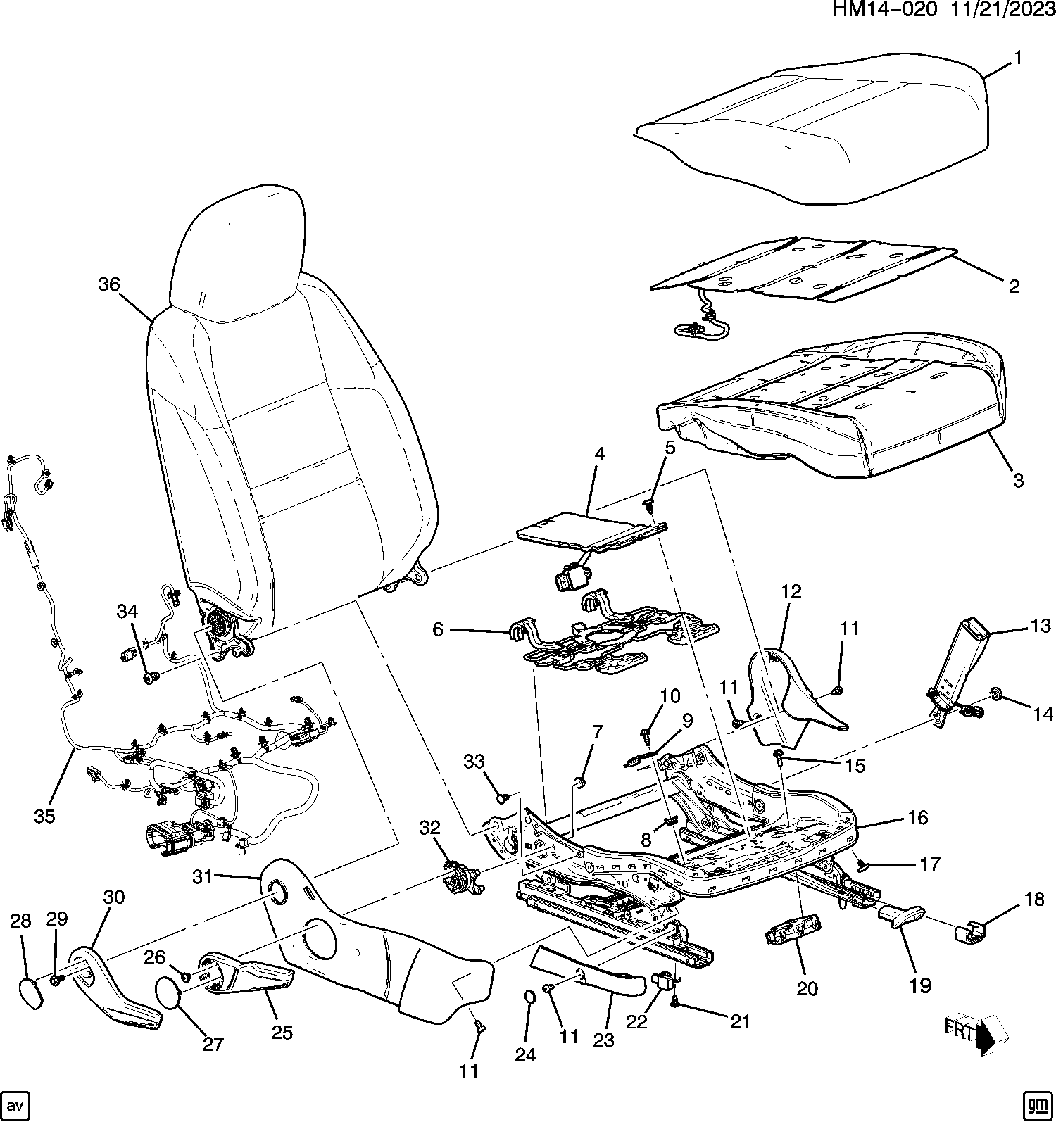 Diagram SEAT ASM@RIGHT HAND FRONT-CUSHION (3) for your Honda