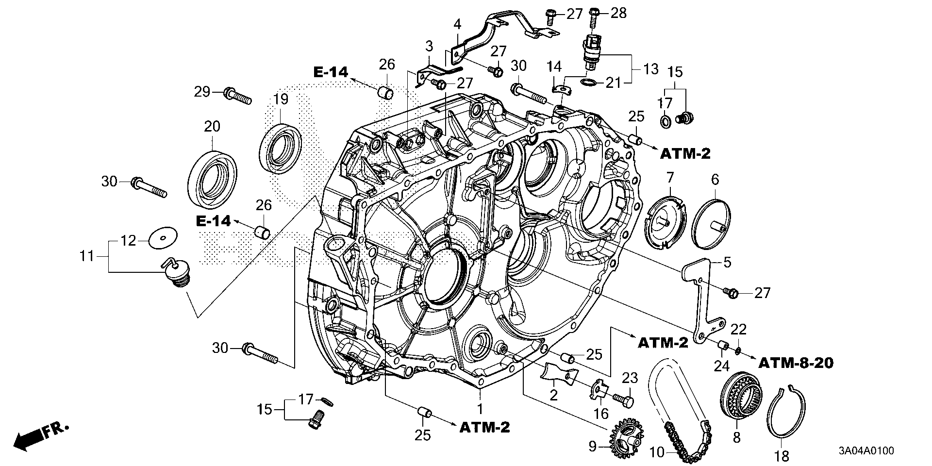 Diagram TORQUE CONVERTER CASE for your 2007 Honda CR-V   