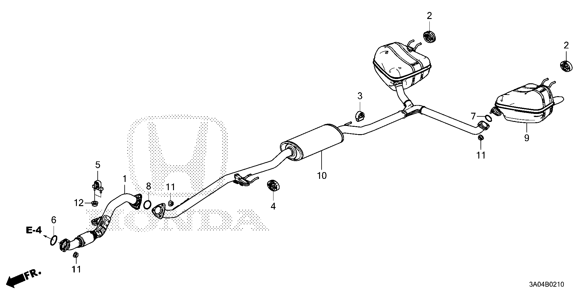 Diagram EXHAUST PIPE@MUFFLER (4WD) for your Honda CR-V  