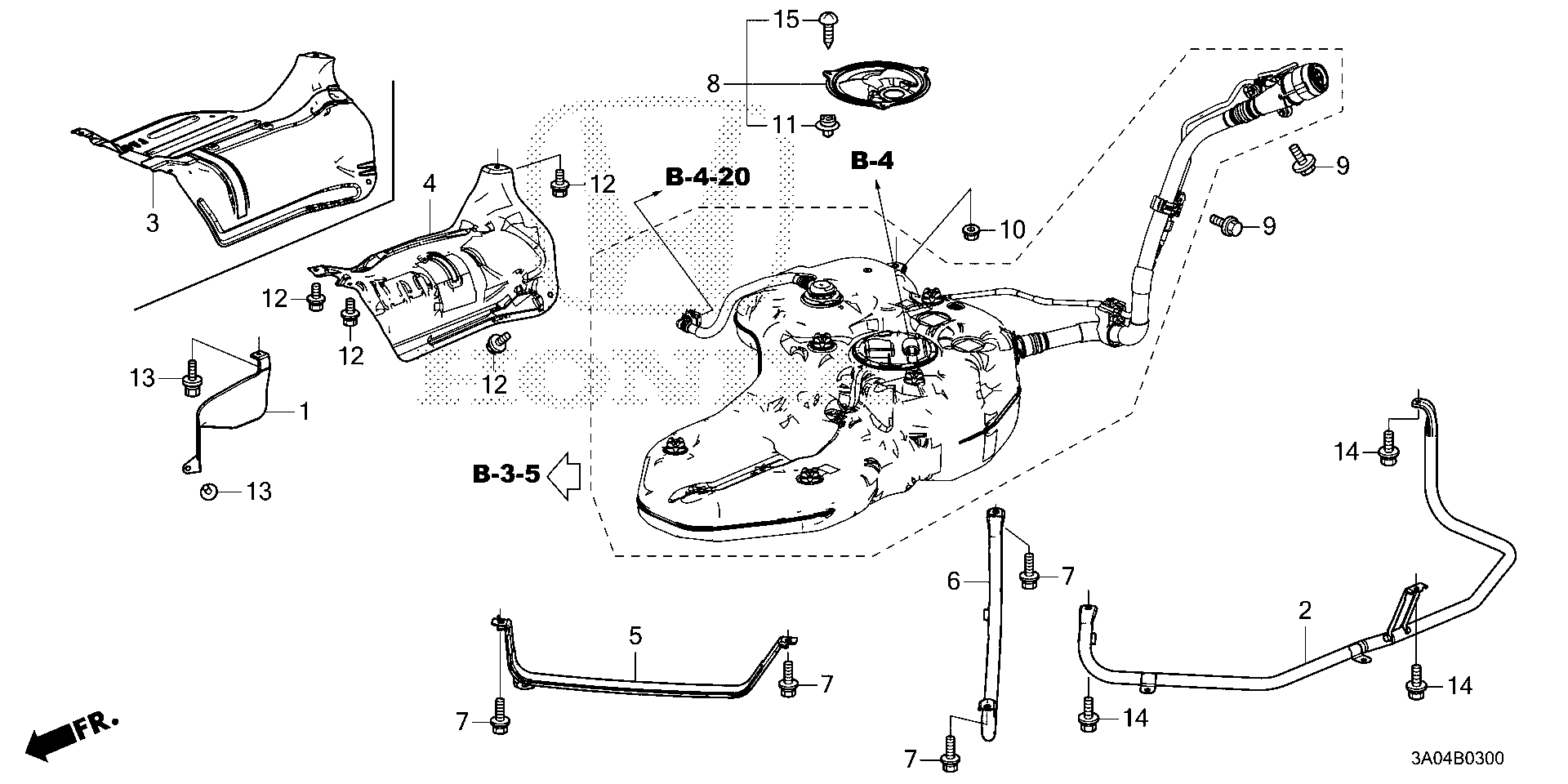 Diagram FUEL TANK GUARD (KA/KC) for your Honda CR-V  