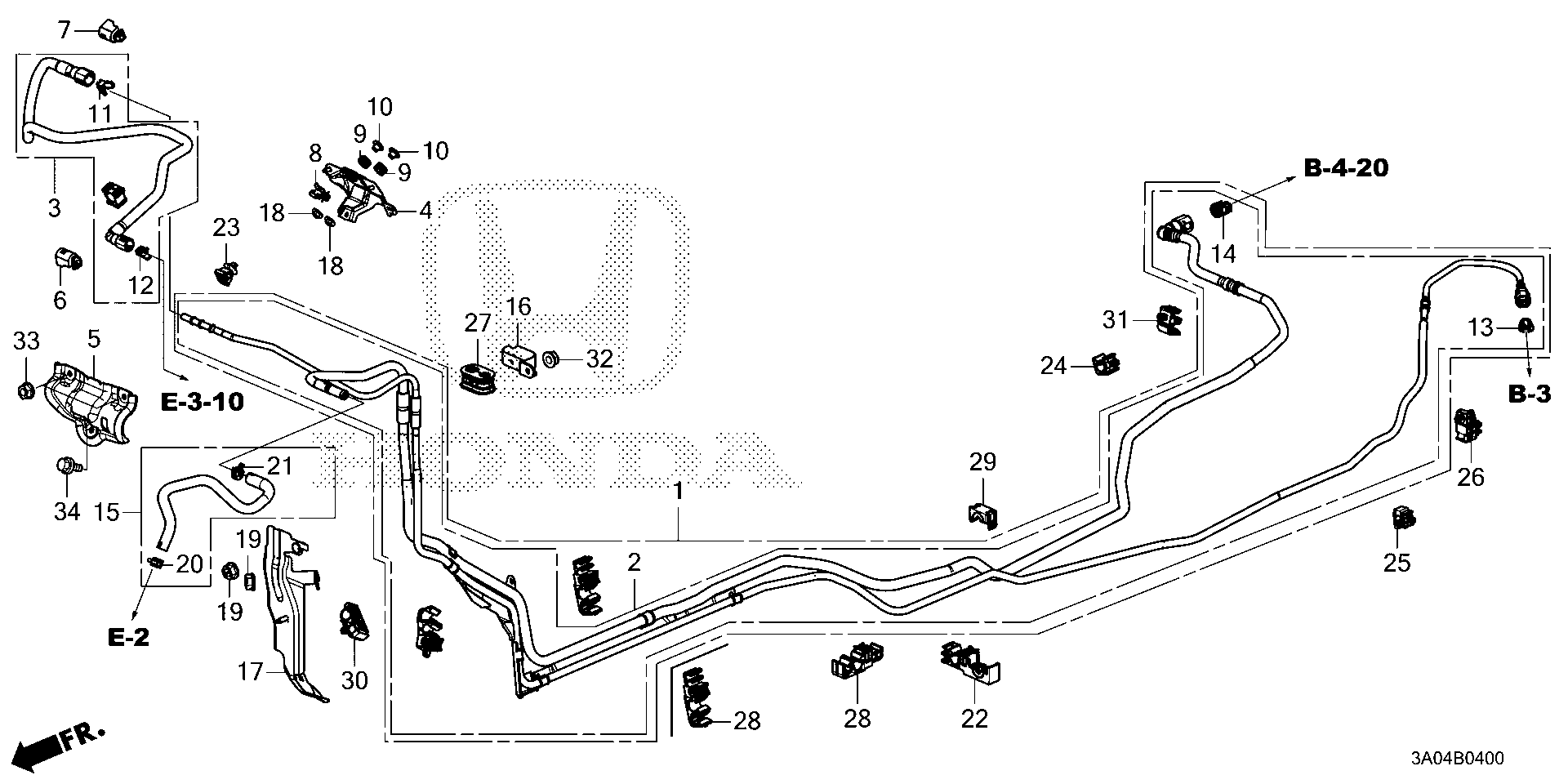 Diagram FUEL PIPE (KA/KC) for your Honda CR-V  