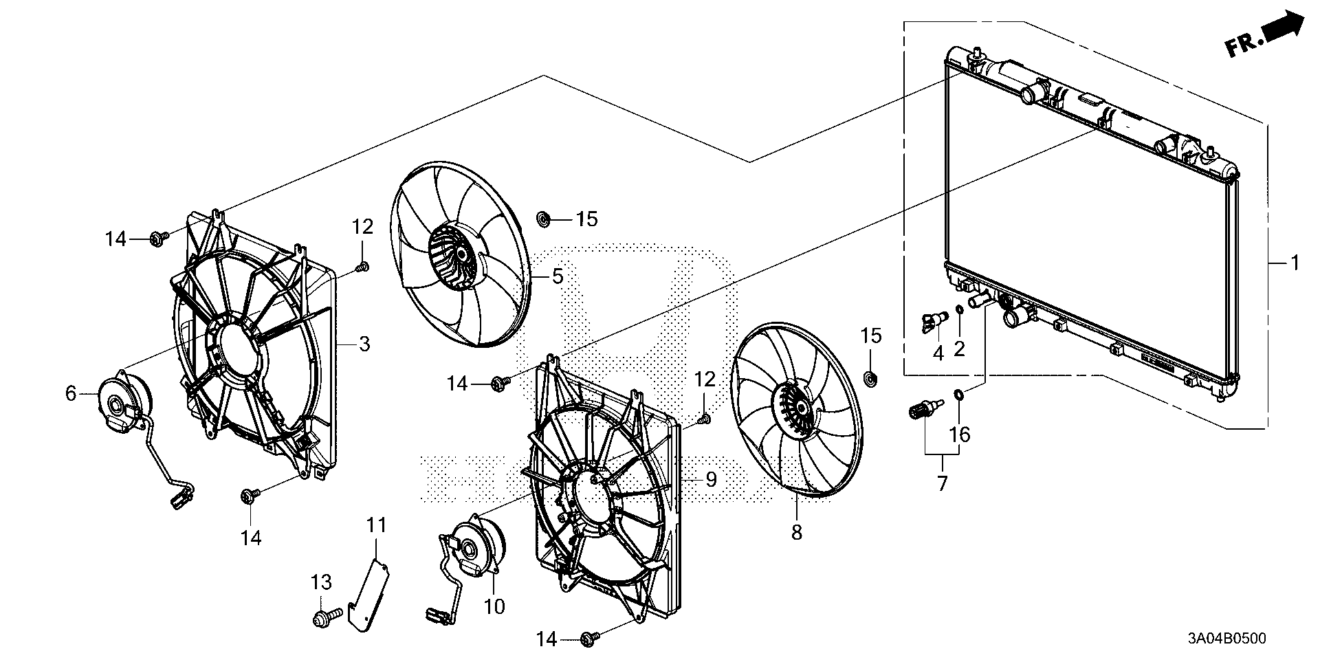 Diagram RADIATOR (DENSO) for your 2012 Honda CR-V   