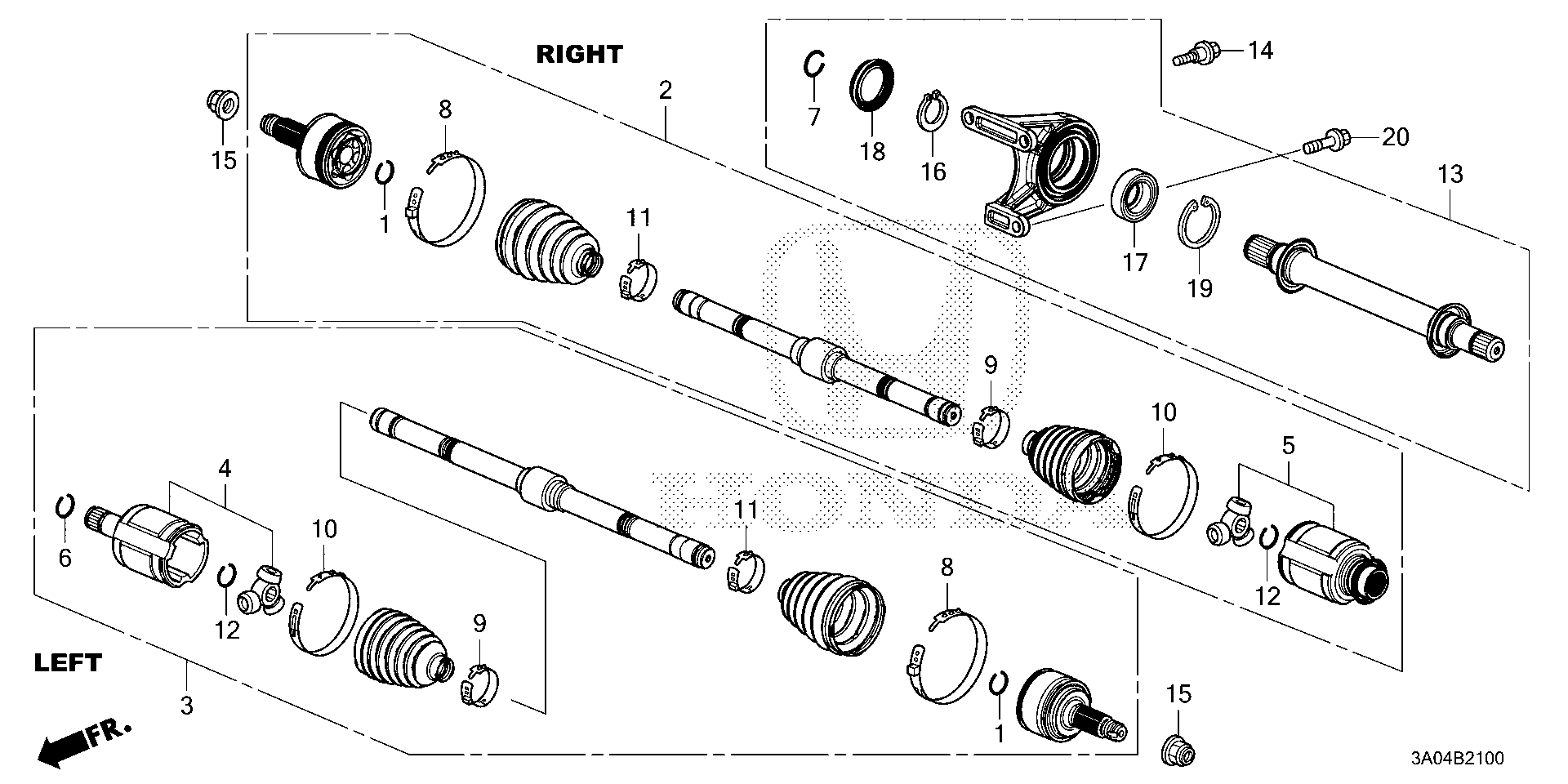 Diagram DRIVESHAFT@HALF SHAFT for your 2025 Honda Pilot   