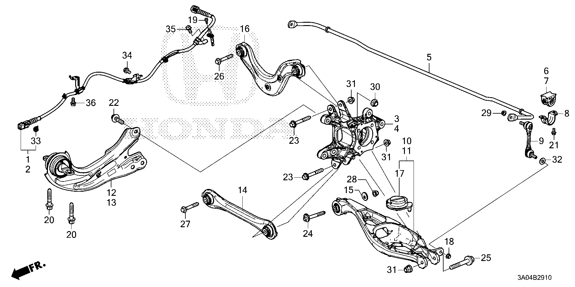 Diagram REAR LOWER ARM (4WD) for your Honda CR-V  