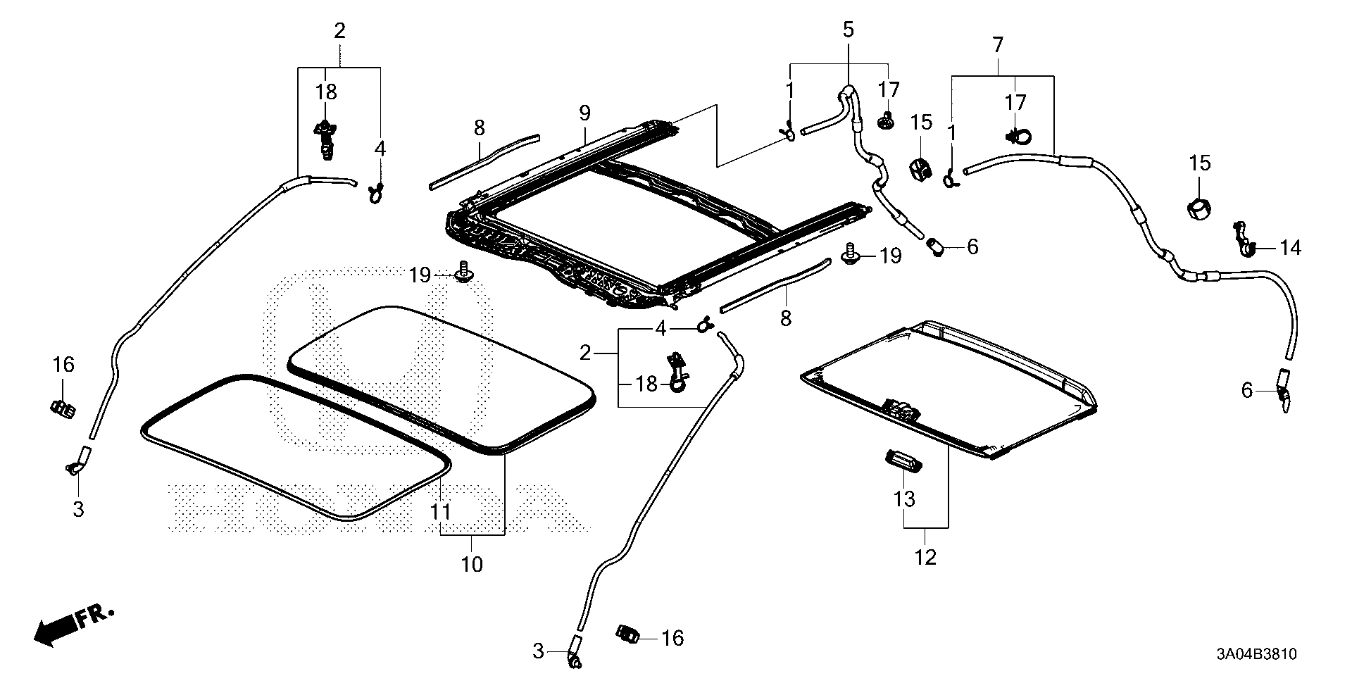 Diagram SLIDING ROOF for your 2025 Honda Pilot   