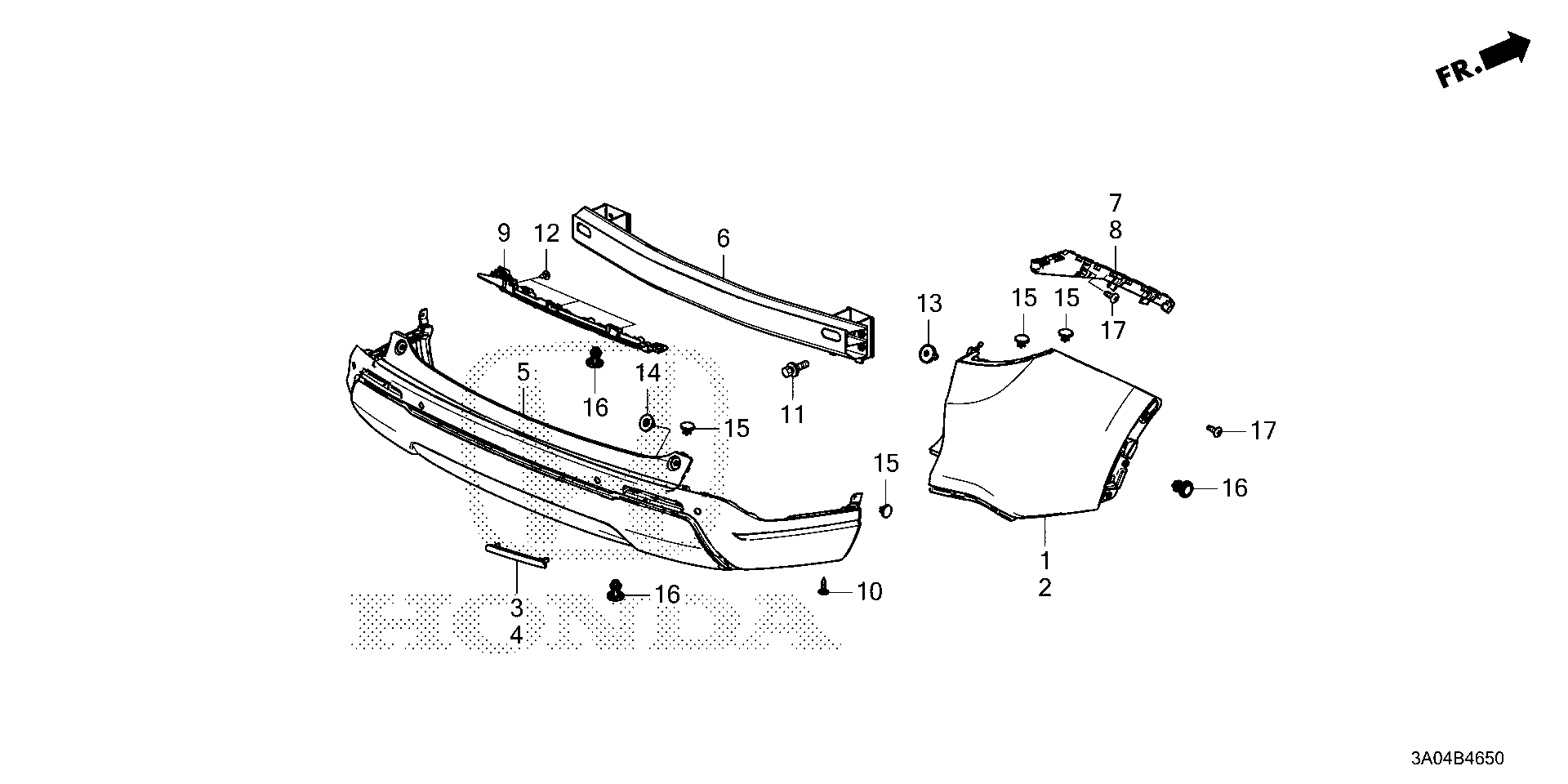 Diagram REAR BUMPER for your Honda CR-V  