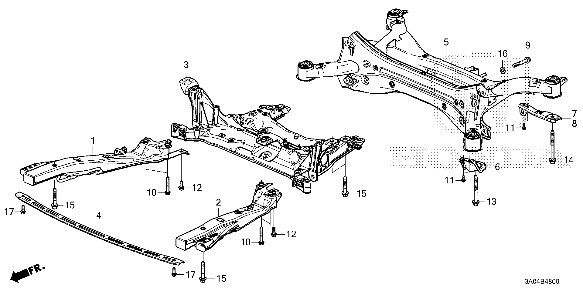 Diagram FRONT SUB FRAME@REAR SUB FRAME for your Honda CR-V  