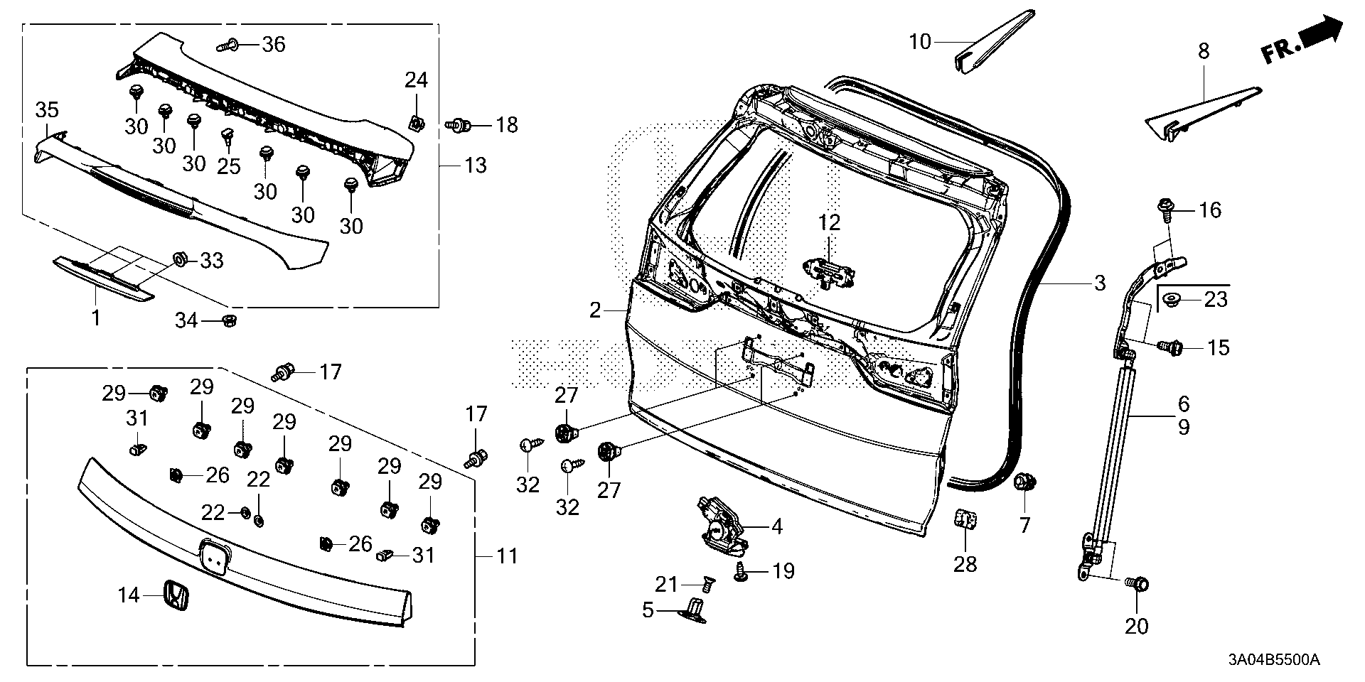 Diagram TAILGATE for your Honda CR-V  