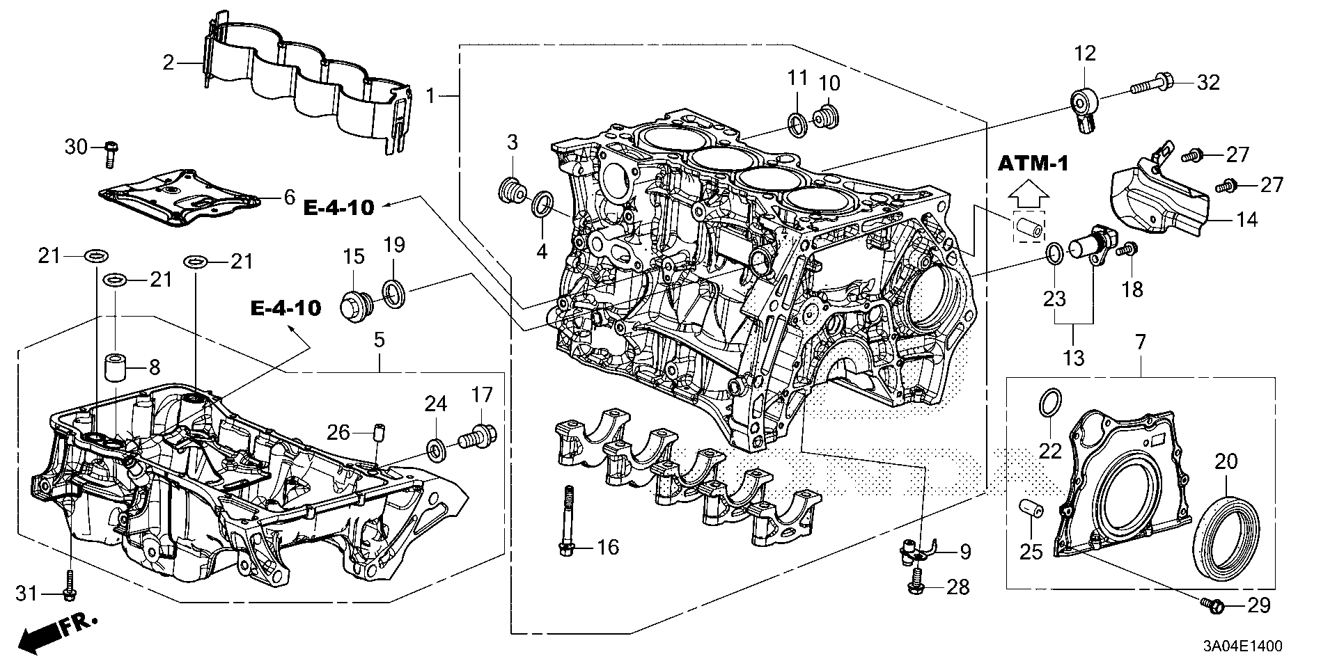 Honda CR-V Block assy., cylinder. Oil, pan - 11000-59B-010 | Honda ...