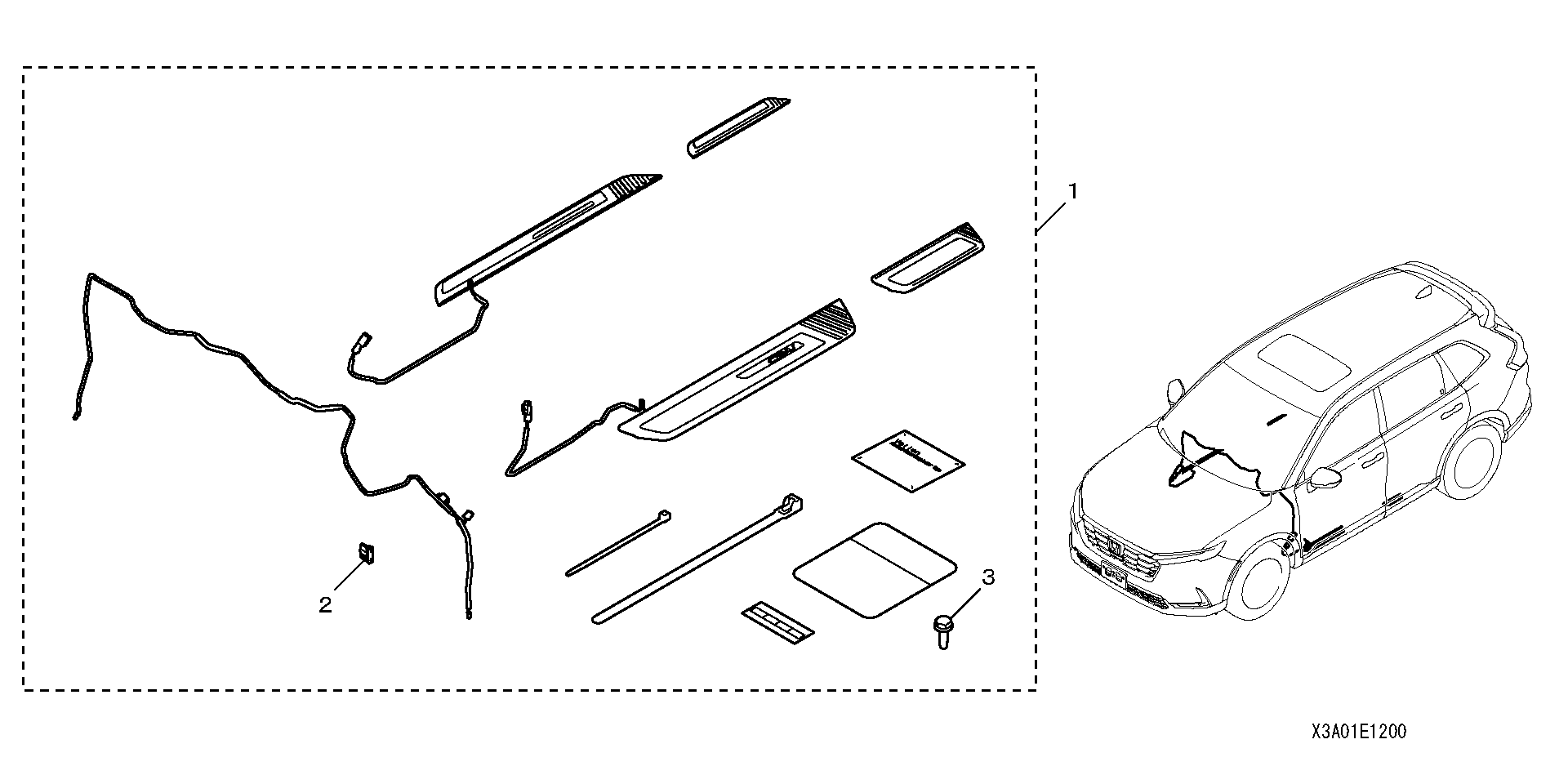 Full size assembly image of ILLUMINATED DOOR SILL (1/1)