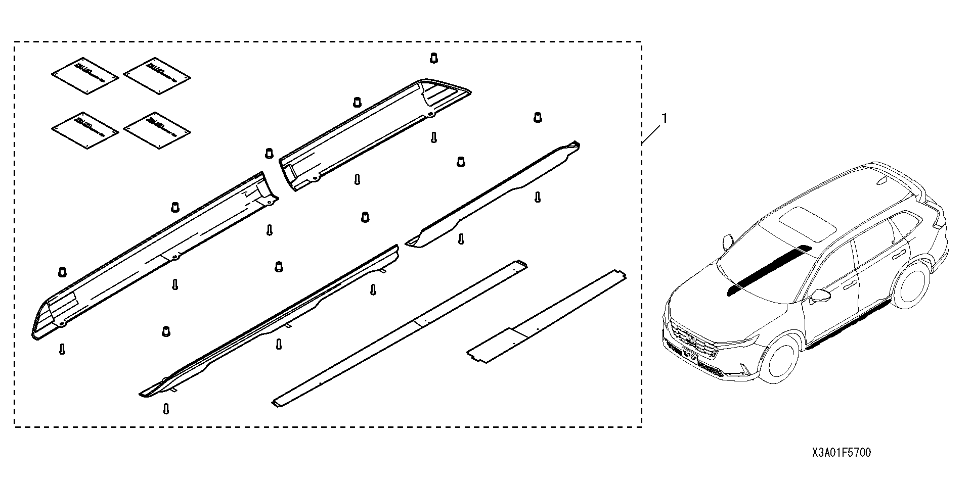 Full size assembly image of LOWER DOOR TRIM ACCENT (1/1)