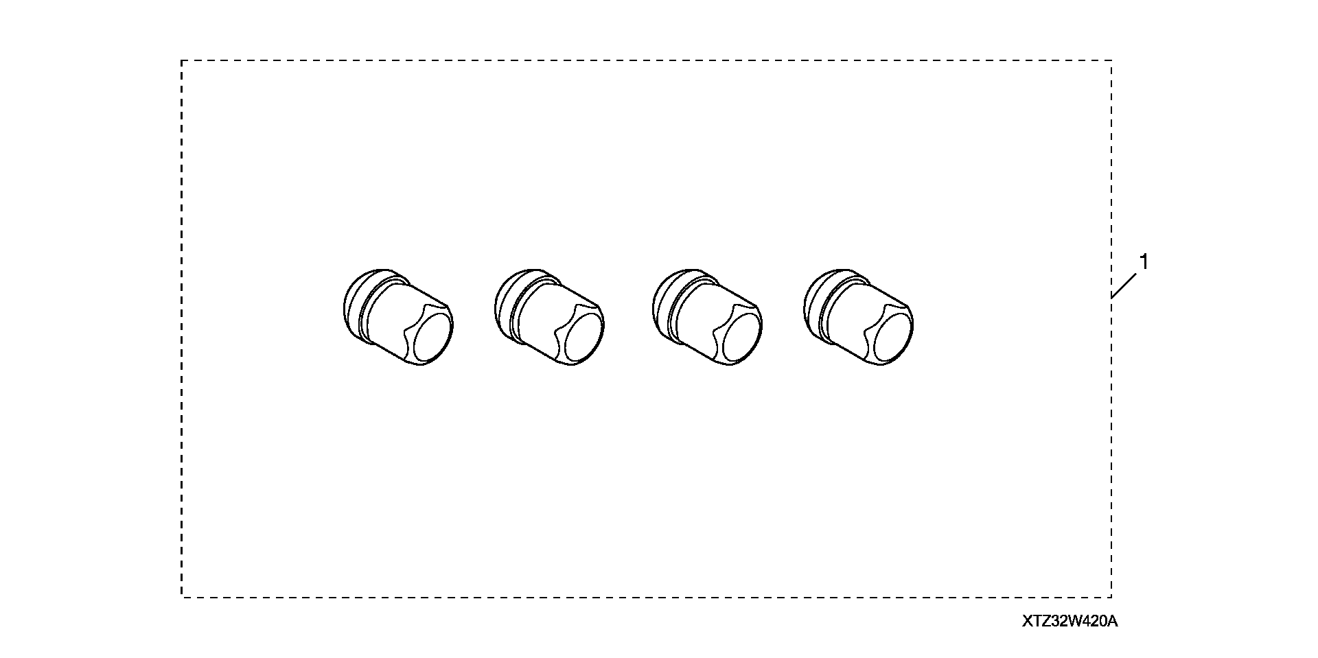 Full size assembly image of WHEEL LUG NUT SET (BLACK)  (SET OF 20 LUGS) (1/1)