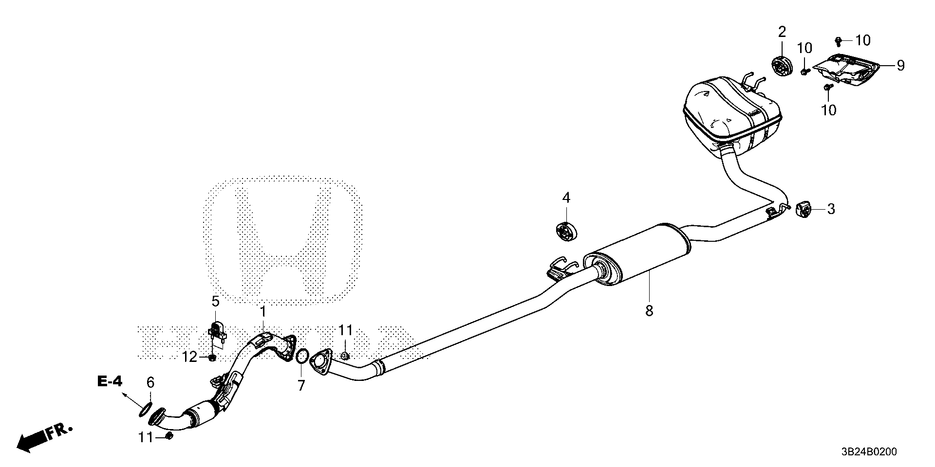 Diagram EXHAUST PIPE@MUFFLER (2WD) for your Honda CR-V  