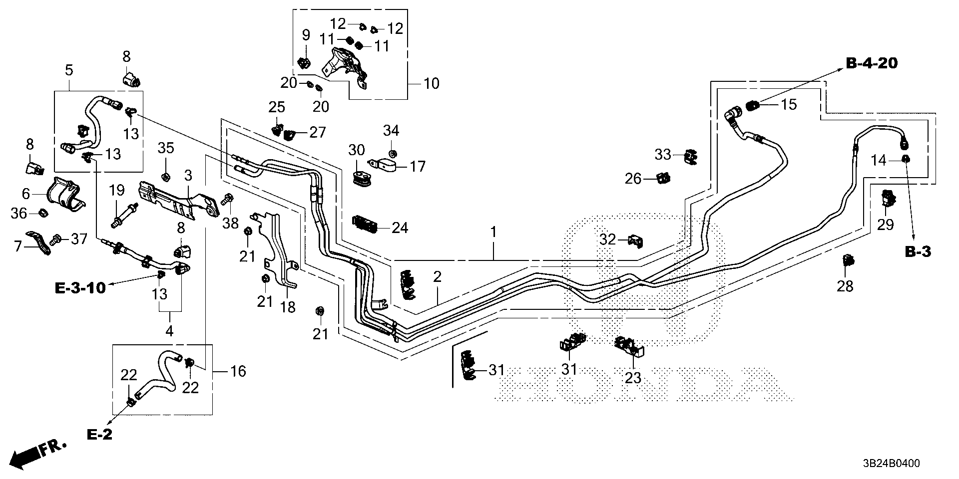 Diagram FUEL PIPE (KA/KC) for your Honda CR-V  