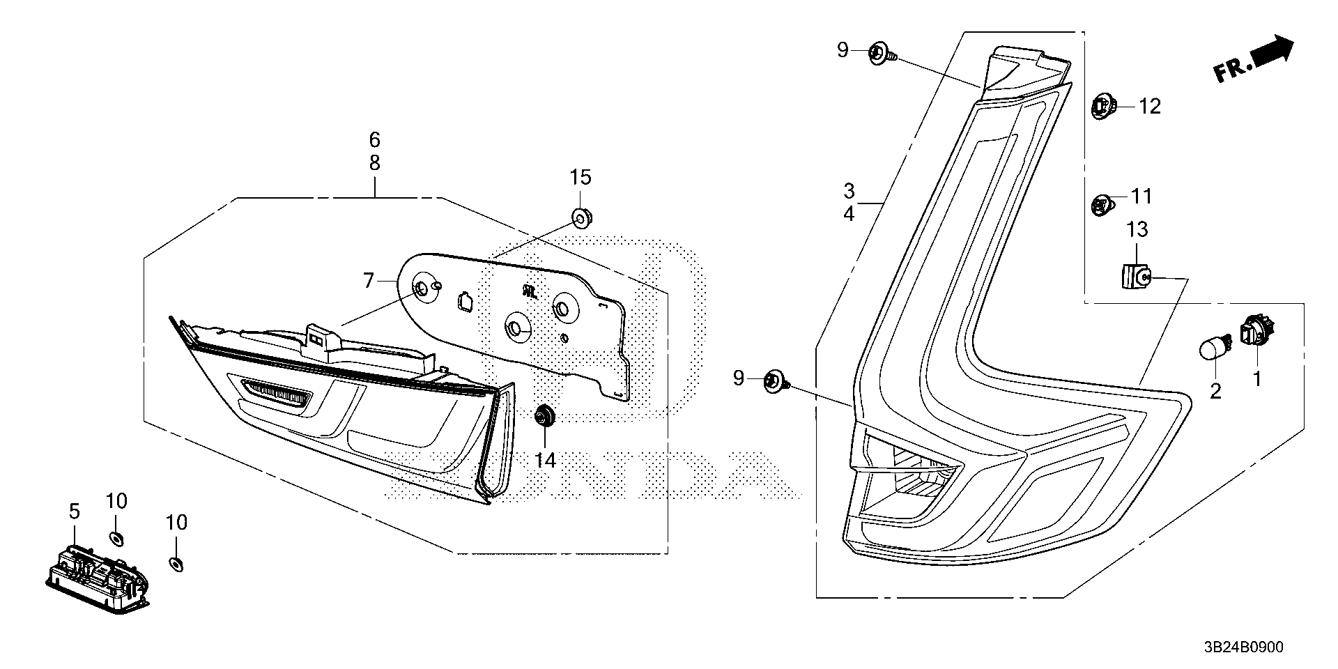 Diagram TAILLIGHT@LICENSE LIGHT for your 1992 Honda Accord   