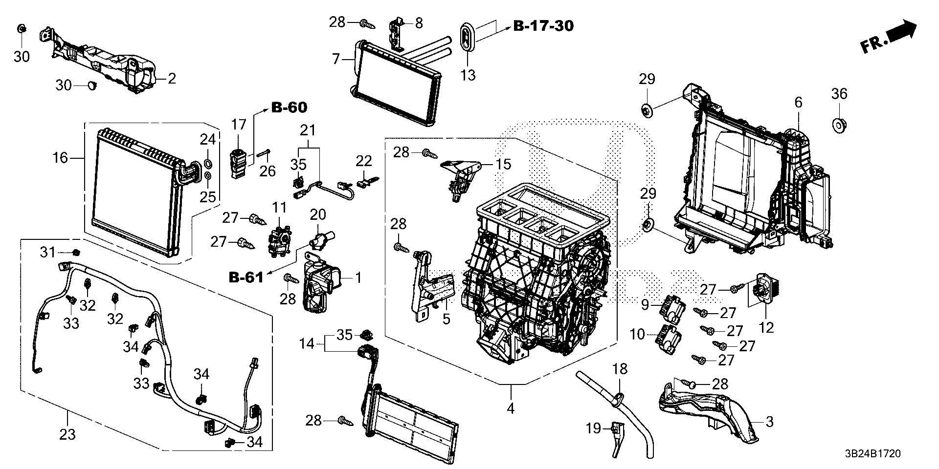 Diagram HEATER UNIT for your Honda CR-V  