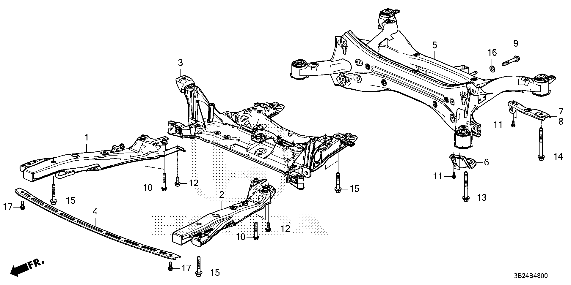 Diagram FRONT SUB FRAME@REAR SUB FRAME for your Honda CR-V  