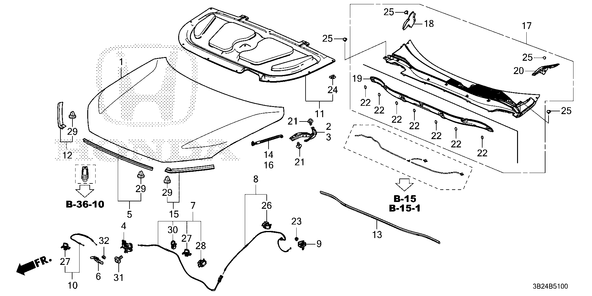 Diagram ENGINE HOOD for your 2012 Honda Accord Coupe   