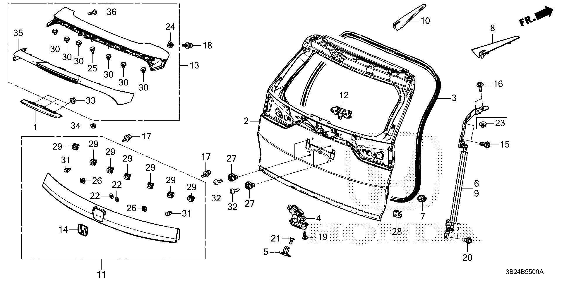 Diagram TAILGATE for your Honda CR-V  